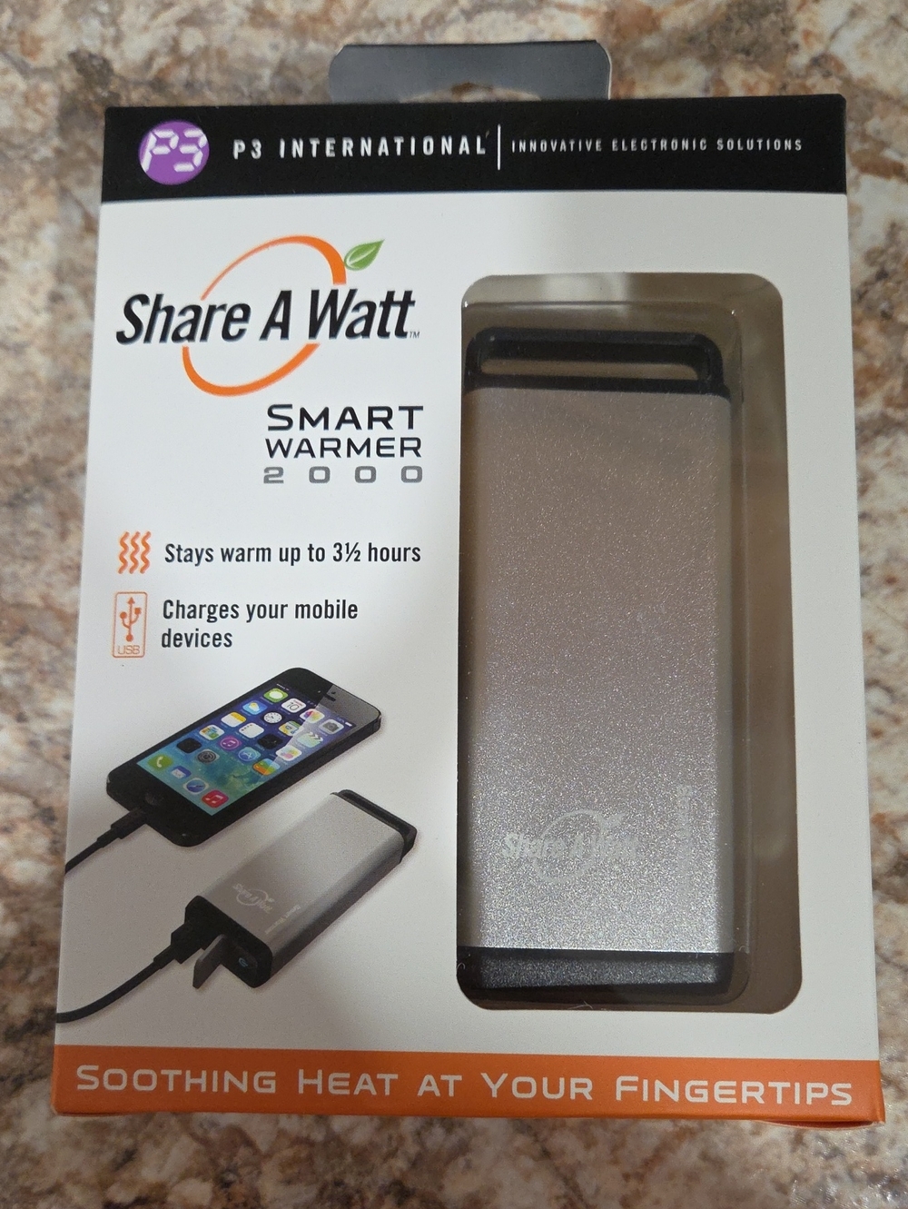 Smart Warmer 2000 Portable Hand Warmer & Charger - Silver